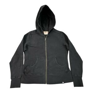 American Giant Men Black Full Zip Hoodie Sz L(Fits Medium)Regular NO Drawstring*